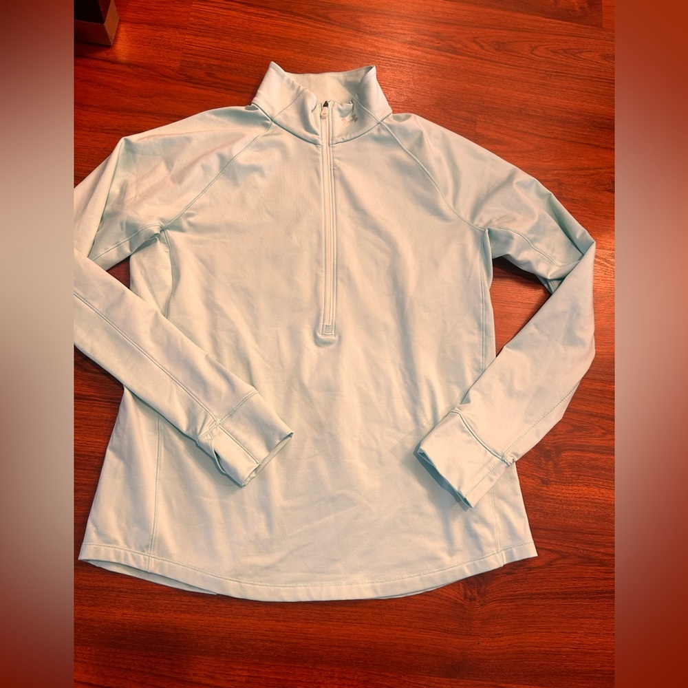 Under armour fitted 1/4 zip cold gear top mint green size xl